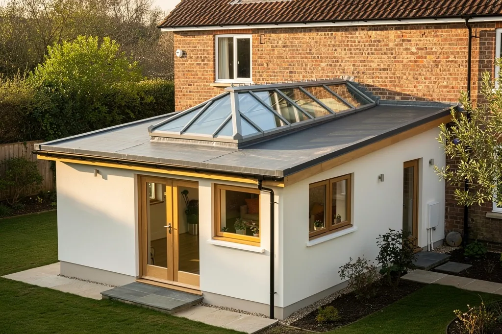 A roof lantern on a flat-roofed rear extension
